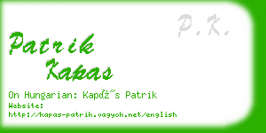 patrik kapas business card